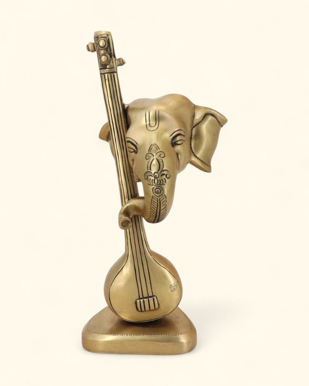 Artistic Abstract Brass Ganesh Statue Playing Sitar、mySite、topwebapps