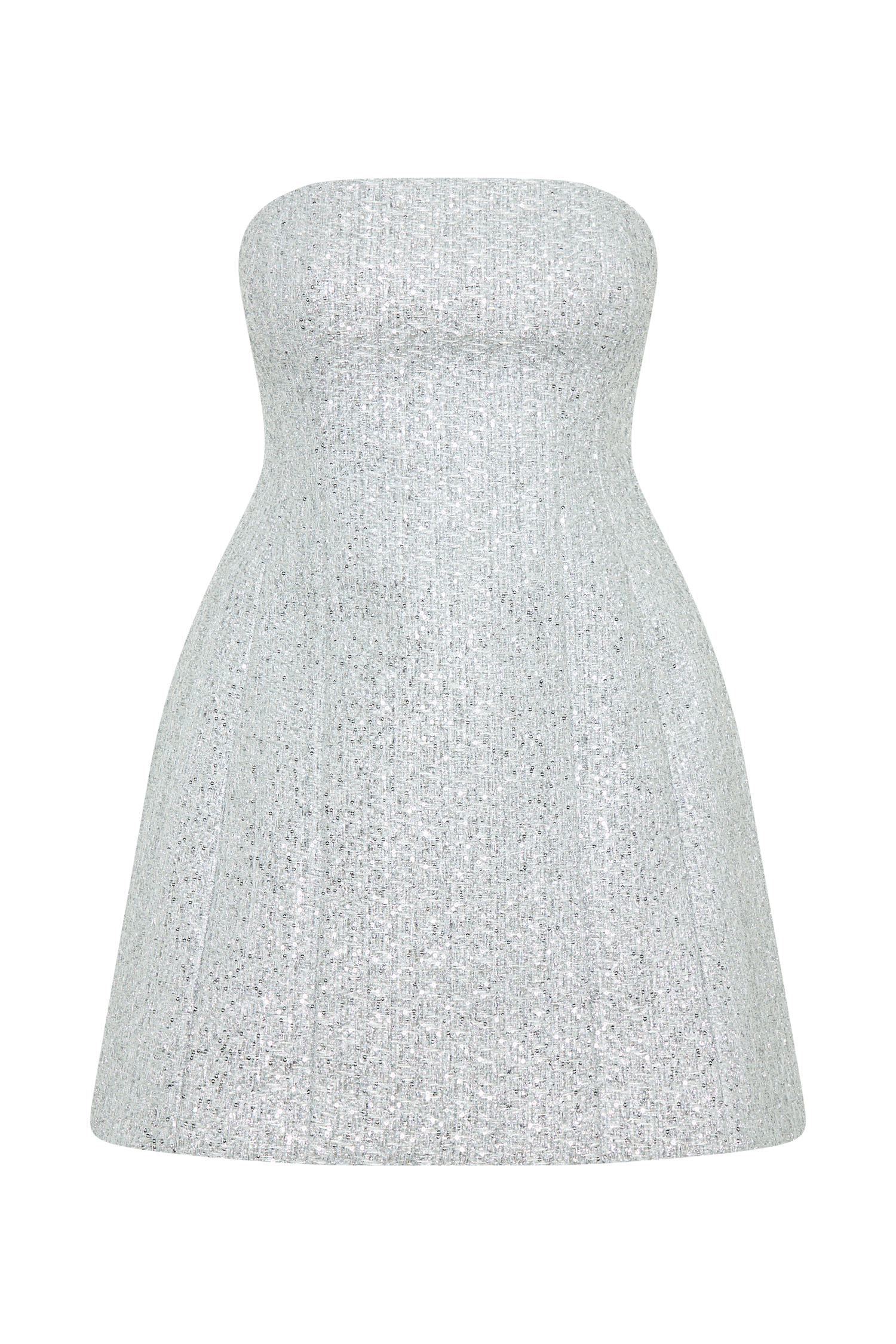 Gala Strapless Tweed Mini Dress - Silver、mySite、solidvoid