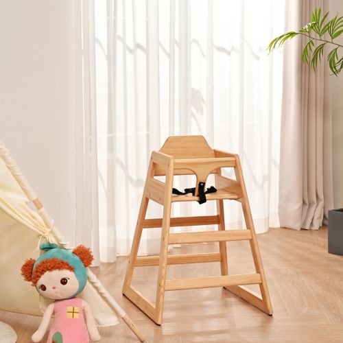 Wooden Double Solid Wood Feeding, Eat & Grow Portable High, Easy to Clean Baby Booster Chair in Walnut Finish、、casual