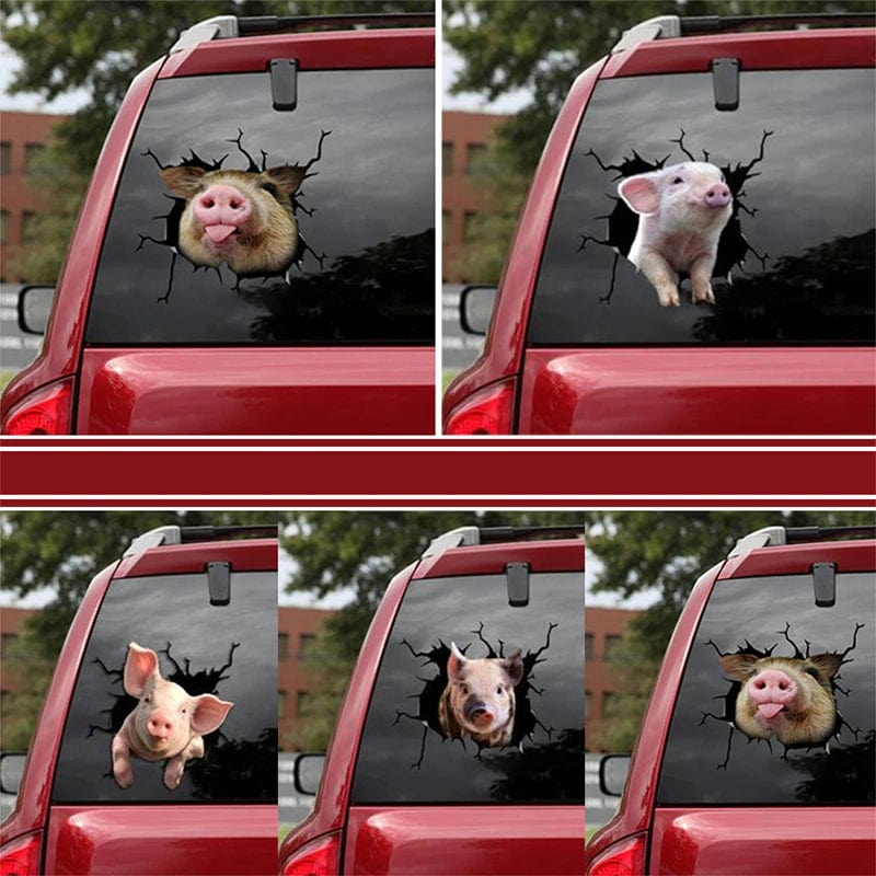 Pigs Breaking Out Car Sticker Decal for Window、mySite、g9winljtr
