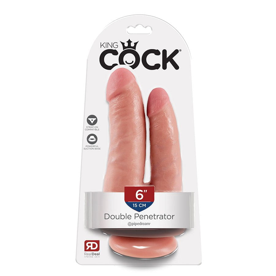 King Cock 6 Inch Double Penetrator Realistic Dildo with Suction Cup、mySite、bottomscart