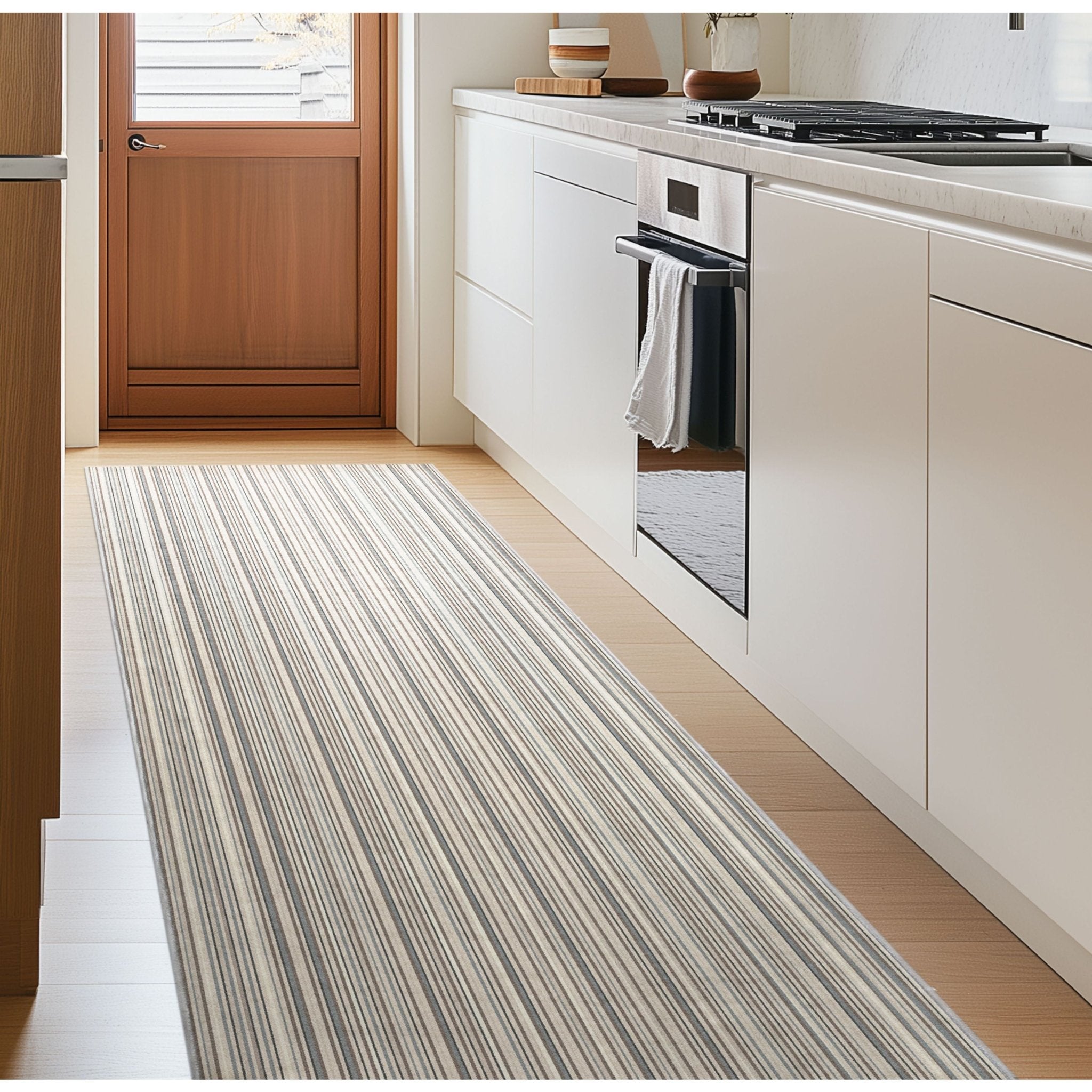 Custom Size Runner Seabreeze Lines Modern Cocoa Ridge Choose Your Width x Choose Your Length Hallway Runner Rug、mySite、gigharbornorthrealestate