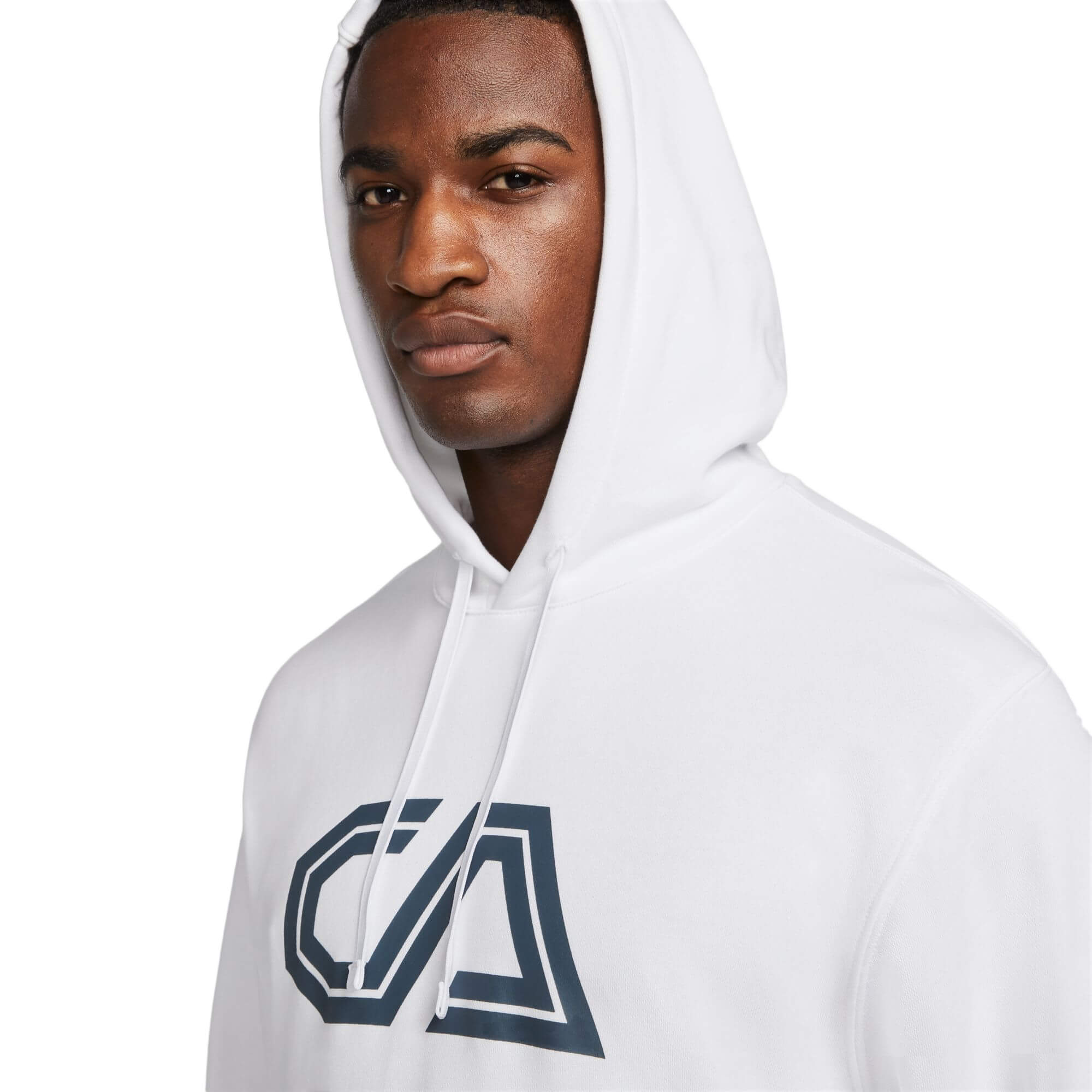 Nike Men's Club America French Terry Hoodie White/Navy、mySite、noshort