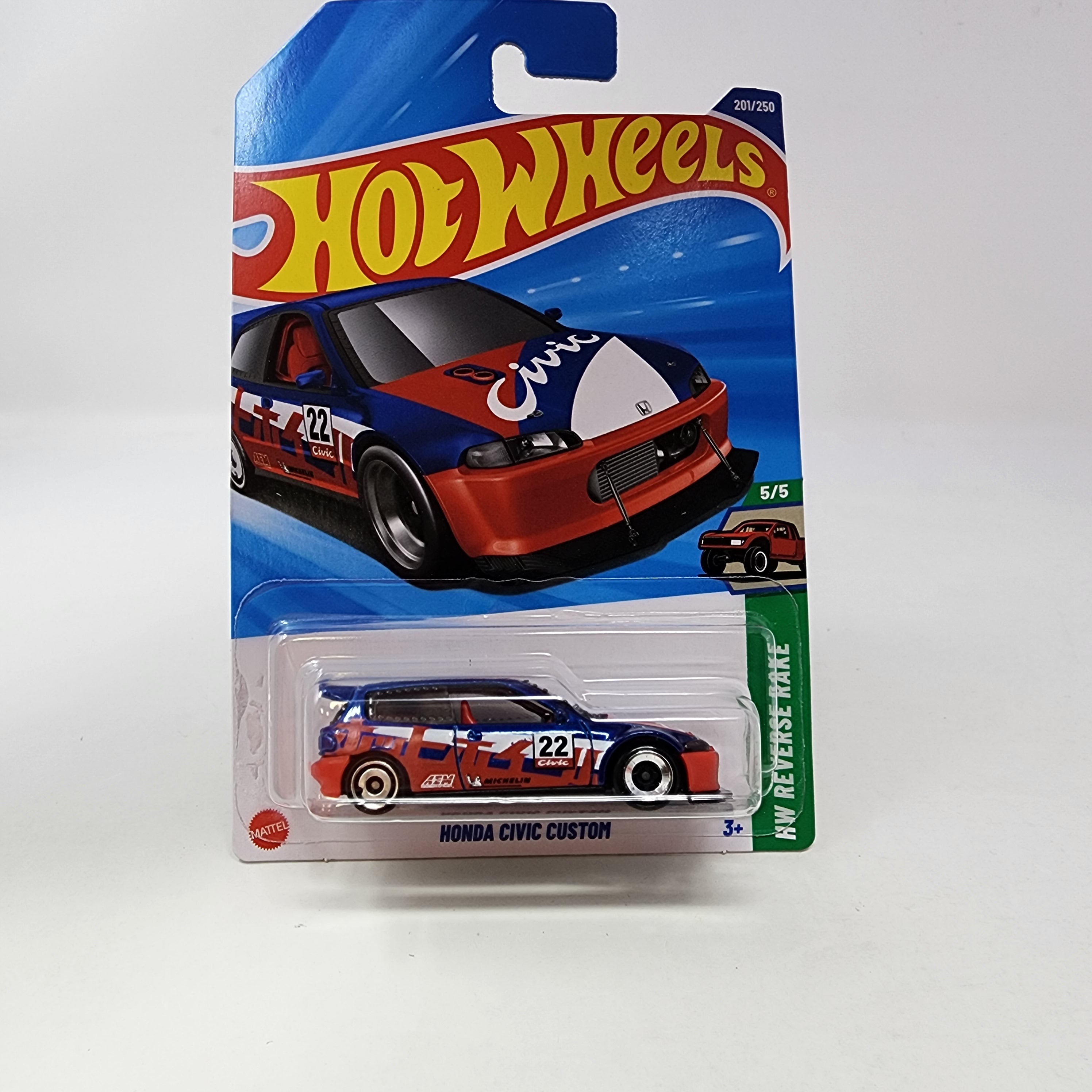 Honda Civic Custom #201 * Blue/Red/White * 2025 Hot Wheels NEW! K Case、mySite、hgirdovlk
