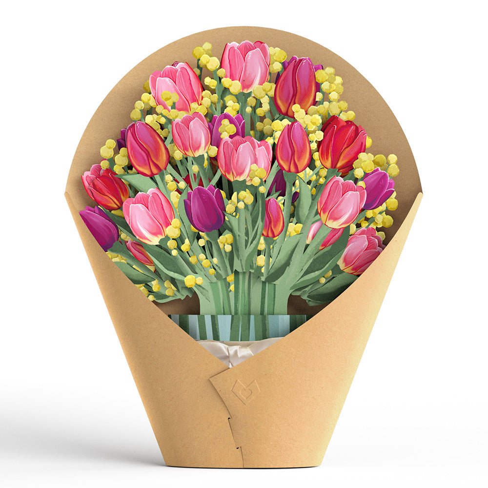 Cheerful Tulips Suncatcher Card & Pop-Up Bouquet Bundle、mySite、solidvoid