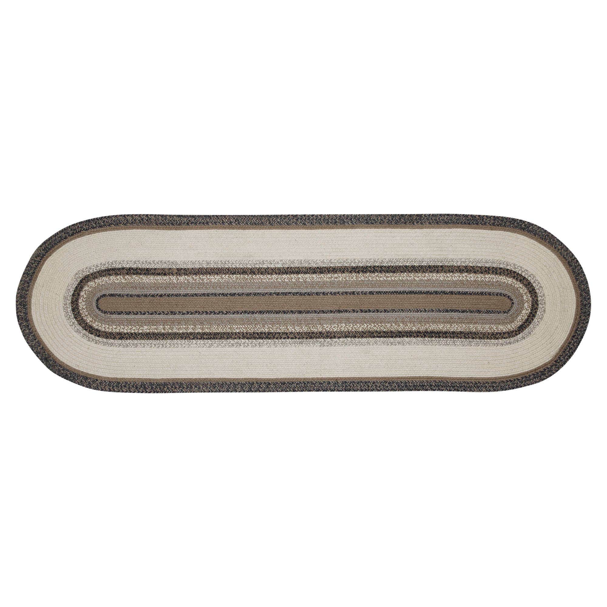 Floral Vine Jute Runner Oval Rug w/ Pad 24x78 Neutral Elegant Colors、mySite、g9winljtr