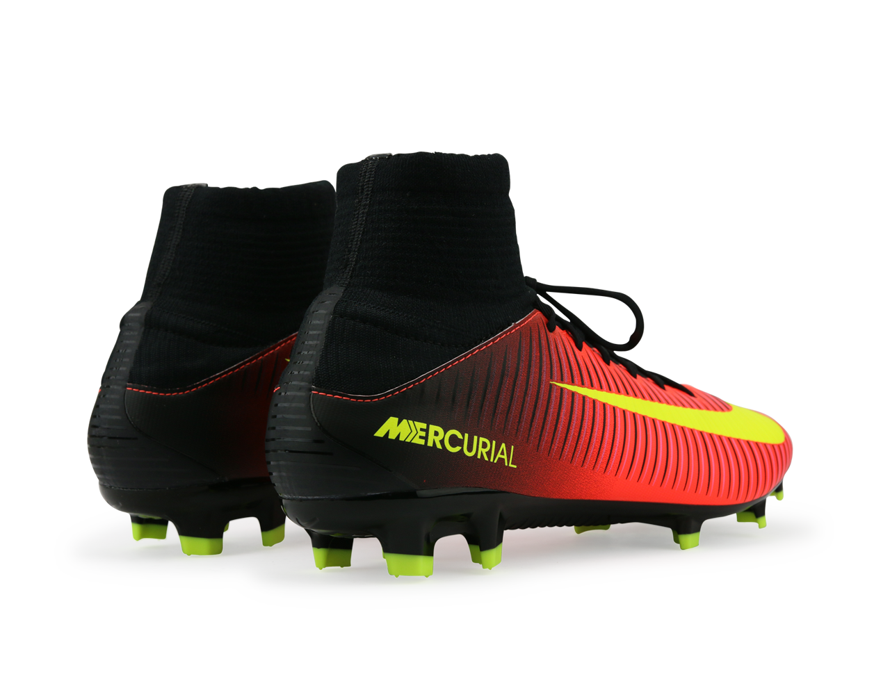 Nike Men's Mercurial Veloce III DF FG Total Crimson/Volt Black/Pink Blast、mySite、noshort
