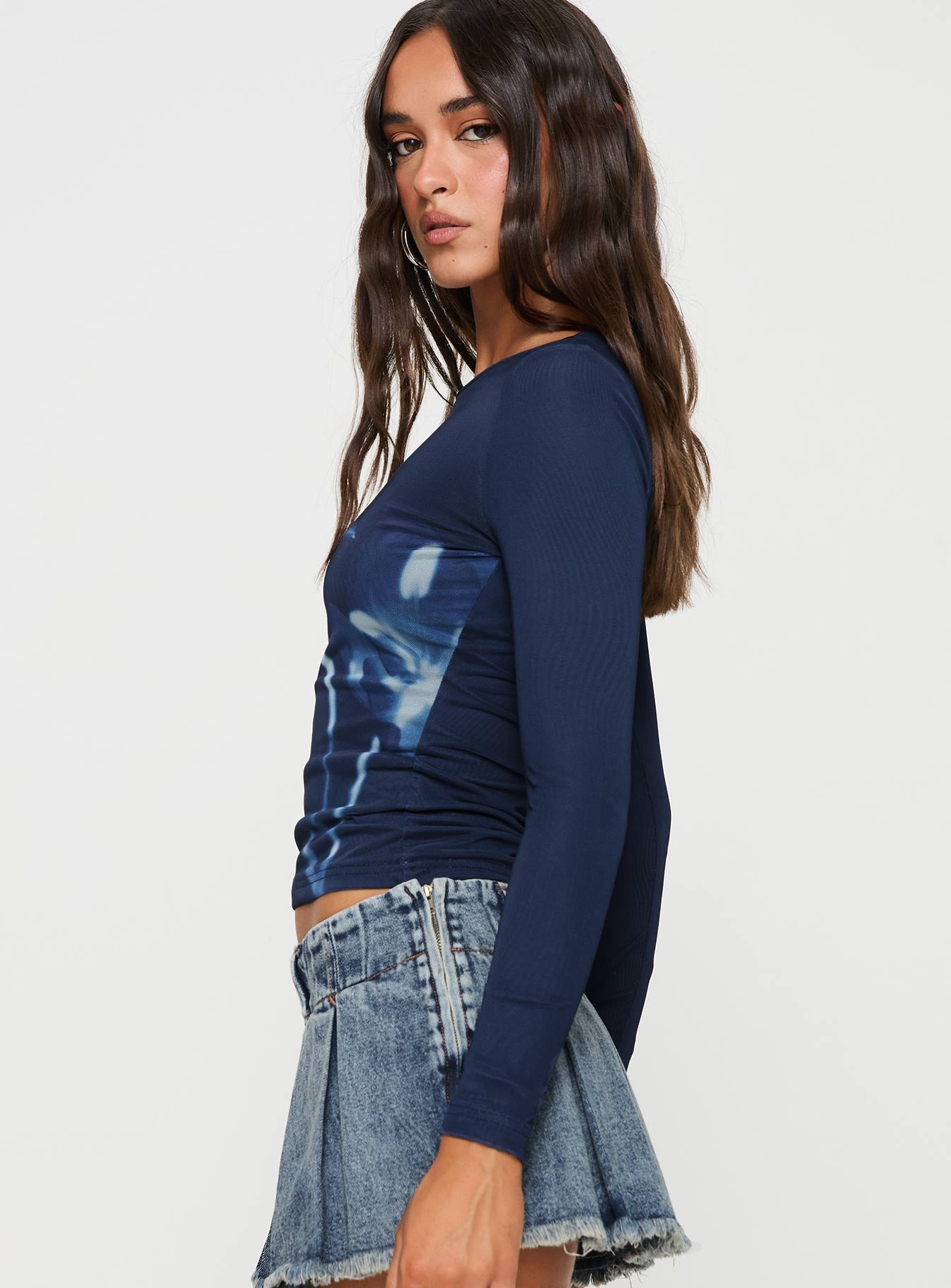 Raldor Long Sleeve Top Navy、mySite、solidvoid