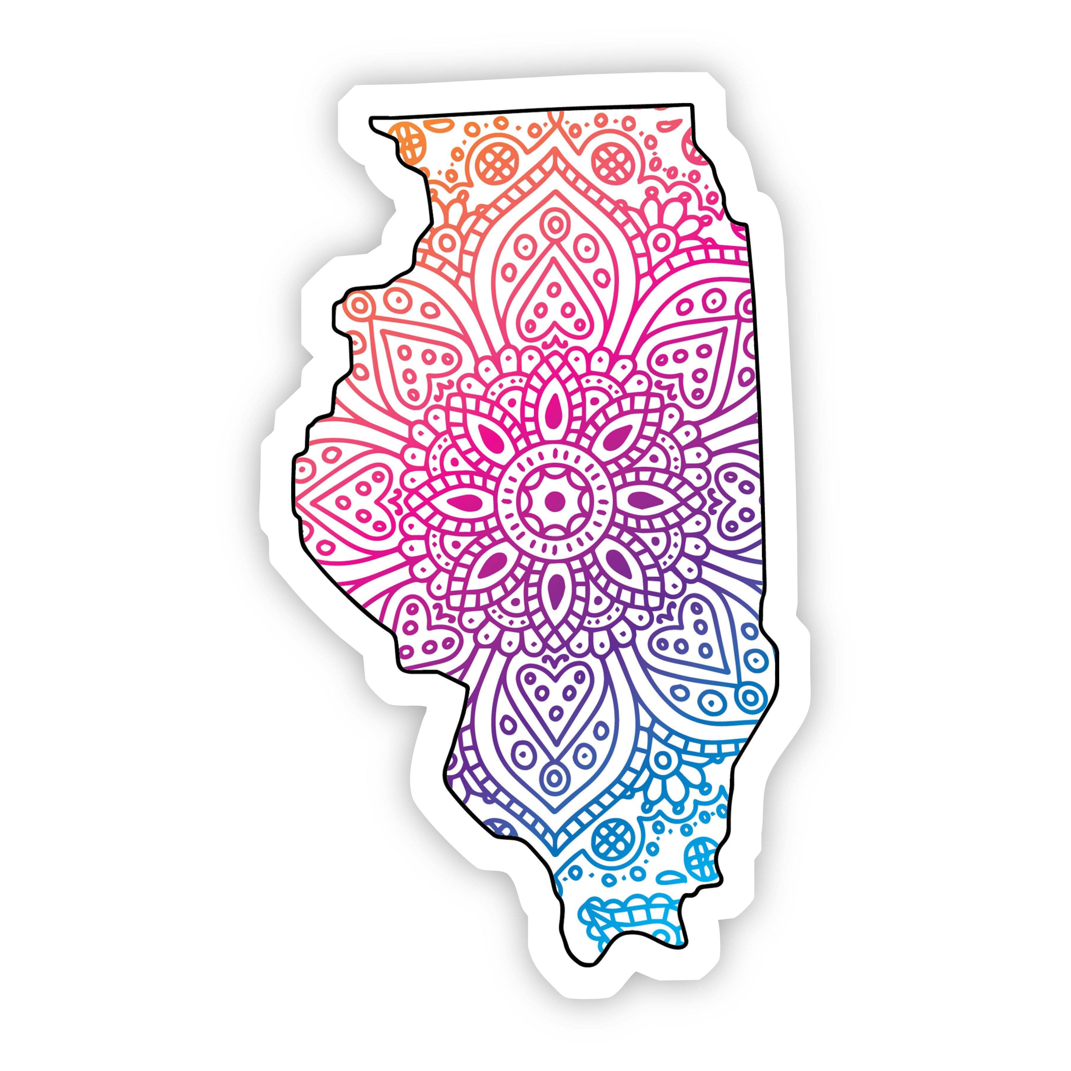  Illinois Mandala Pattern Sticker、mySite、elrpsem3k