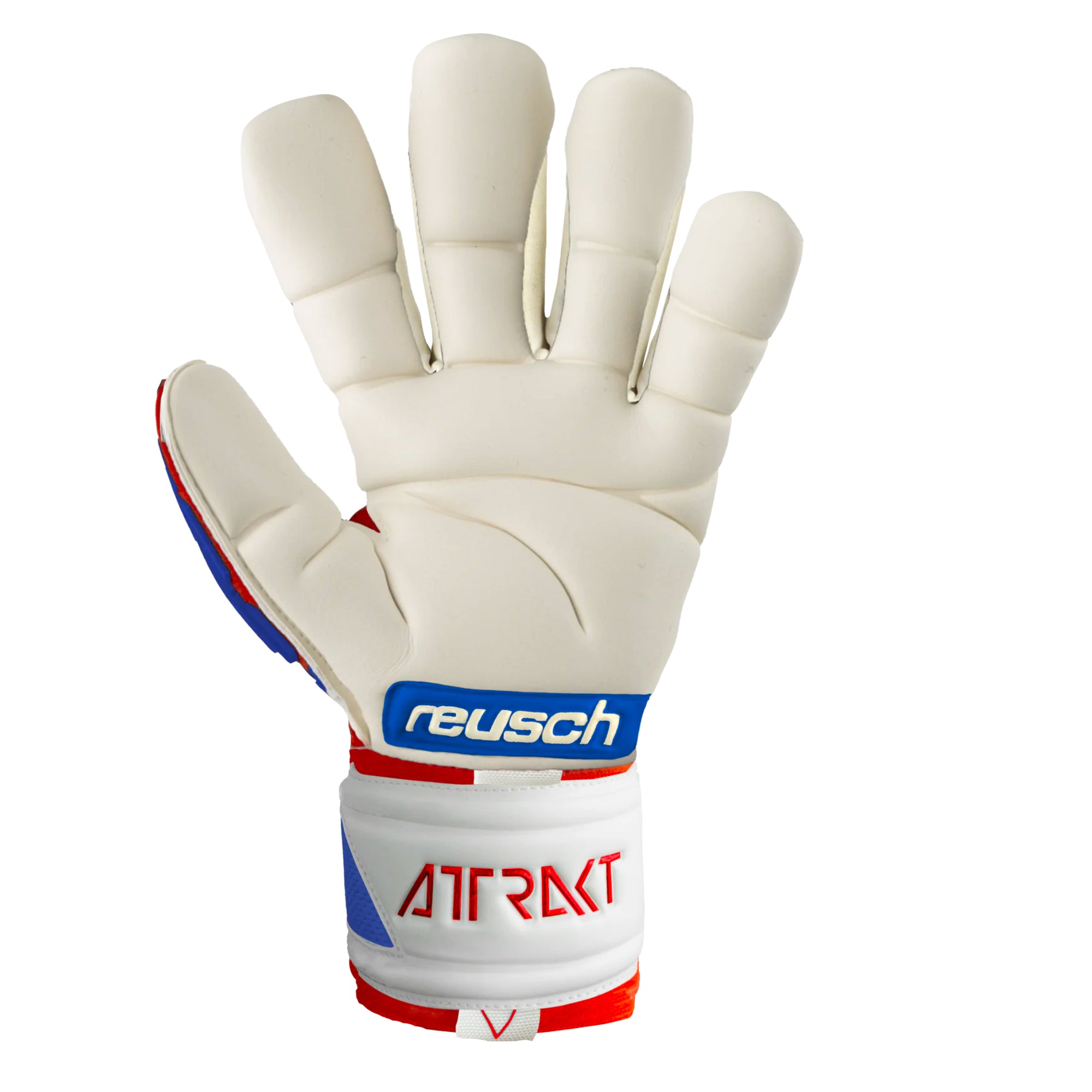 Reusch Men's Attrakt Freegel Gold Fingersave Goalkeeper Gloves Red/Blue、mySite、bottomscart