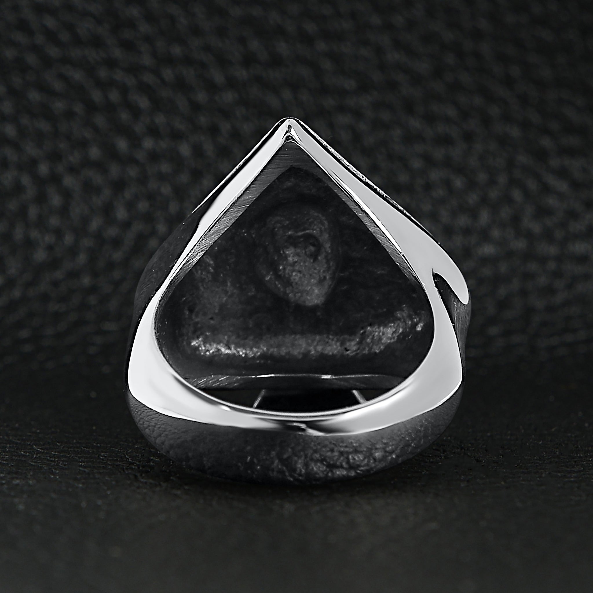 Stainless Steel Polished Skull of Spades Ace Signet Ring / SCR3070、mySite、dreamappss