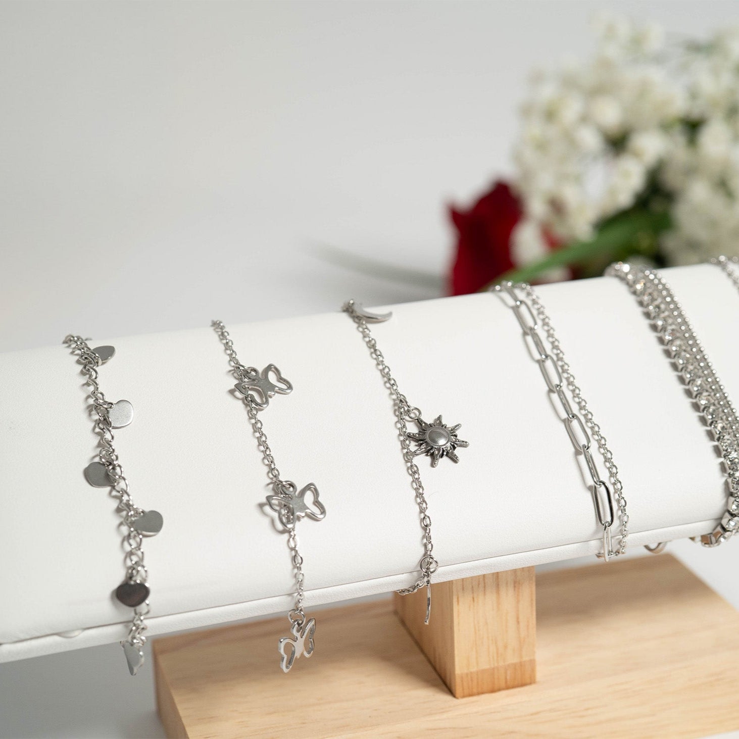 18K Gold PVD Stainless Steel Butterfly Anklet / BRJ1025、mySite、dreamappss