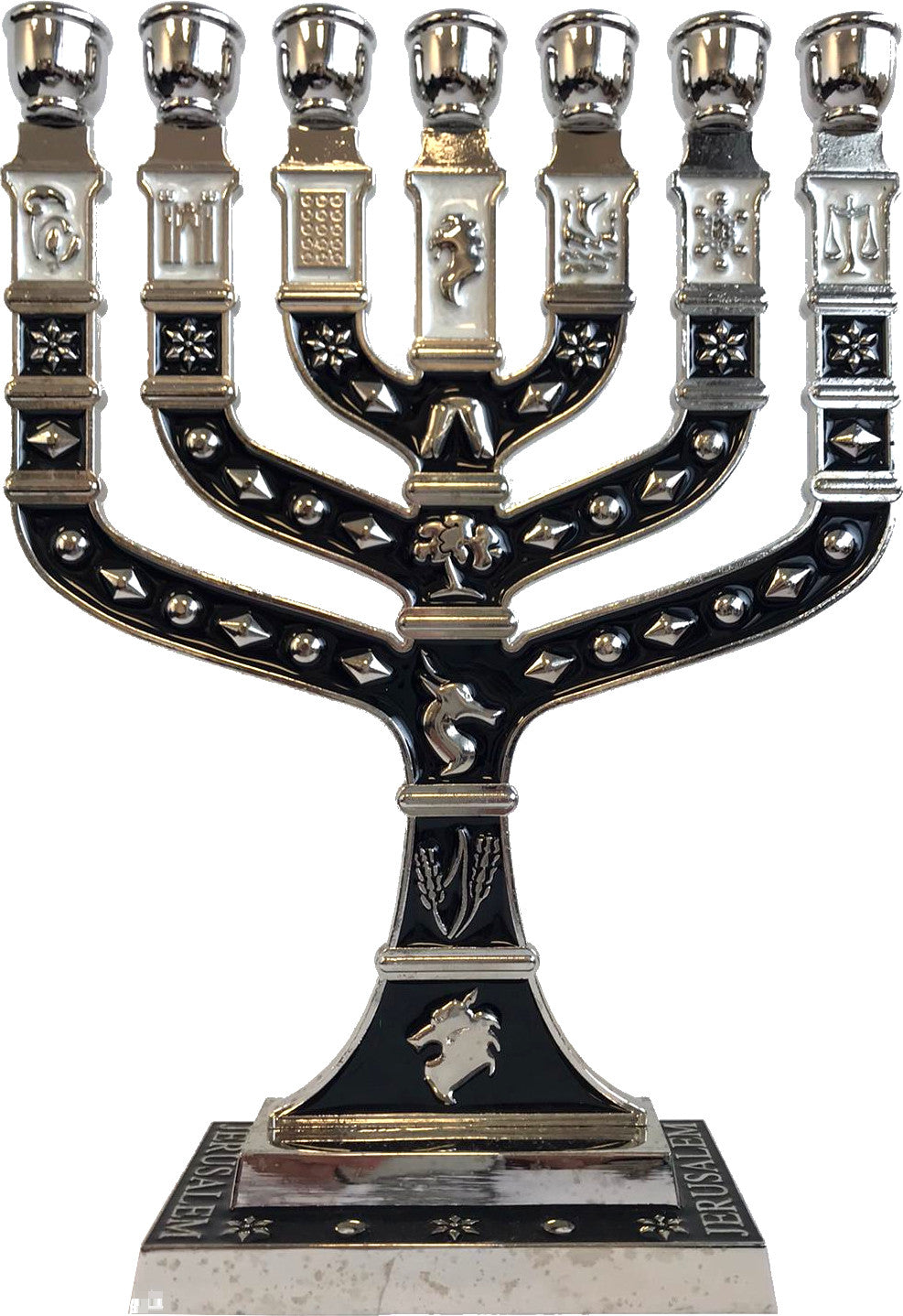  Holy Land Market Jewish Candle Sticks Menorah - 7 Branches - 12 Tribes of Israel Menorah、mySite、elrpsem3k
