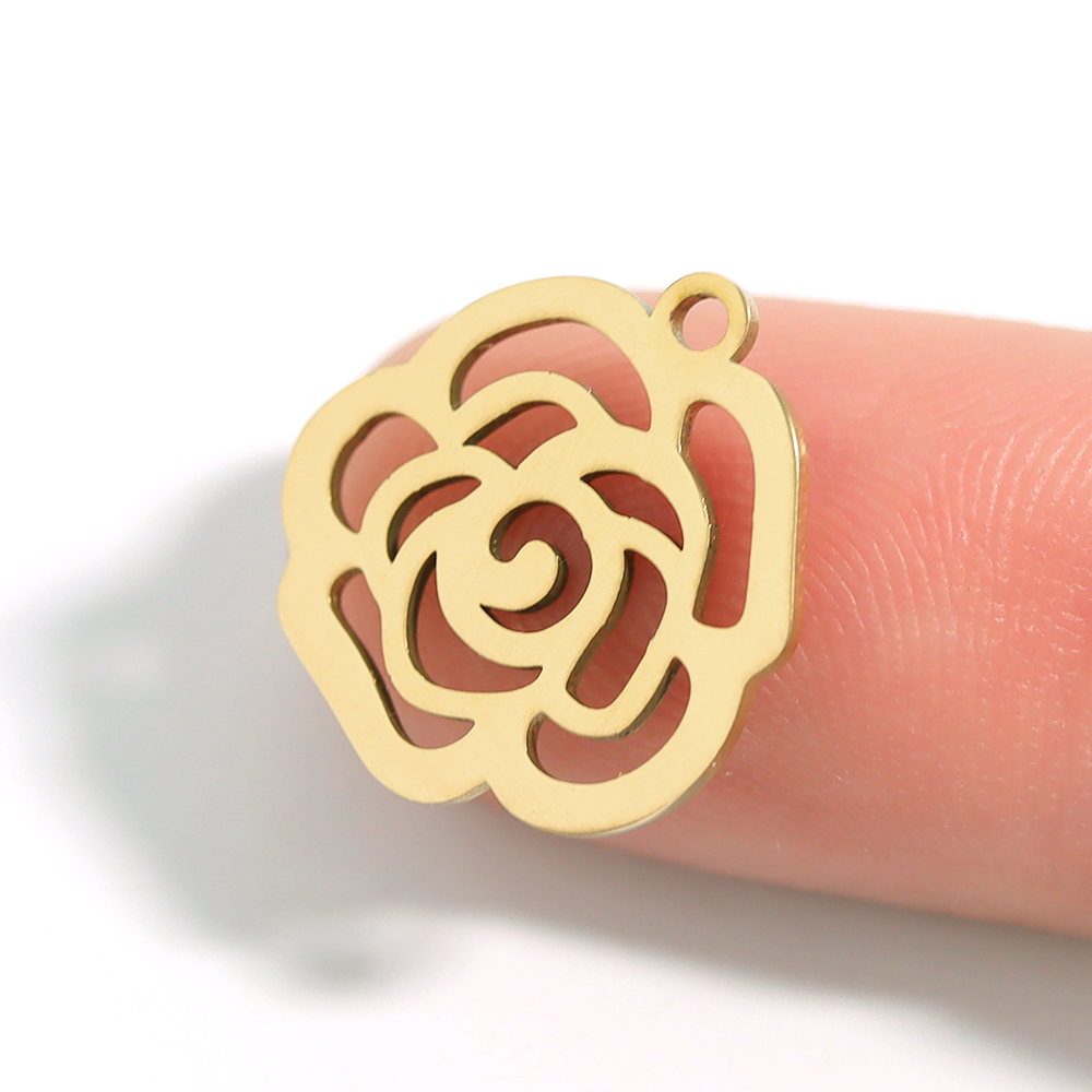 18K Gold PVD Stainless Steel Rose Charm / PDL0026、mySite、dreamappss