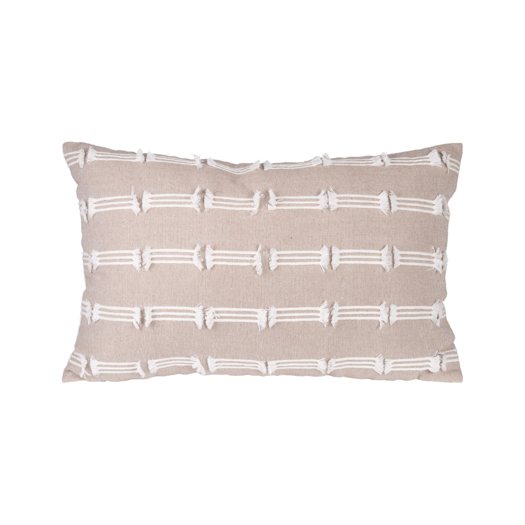  Taupe Line Fringe Pillow、mySite、elrpsem3k