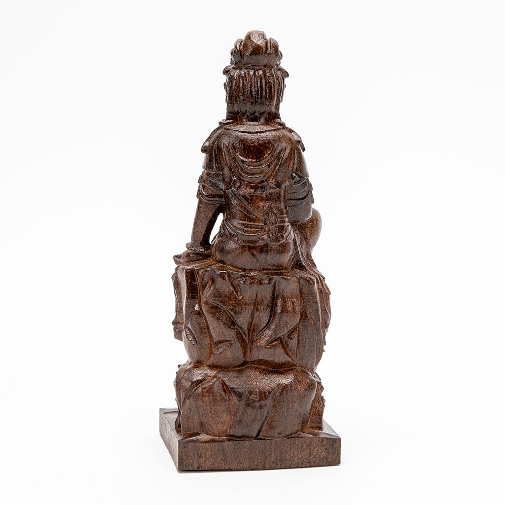 Wooden Seated Kuan Yin Statue - 9、mySite、topwebapps