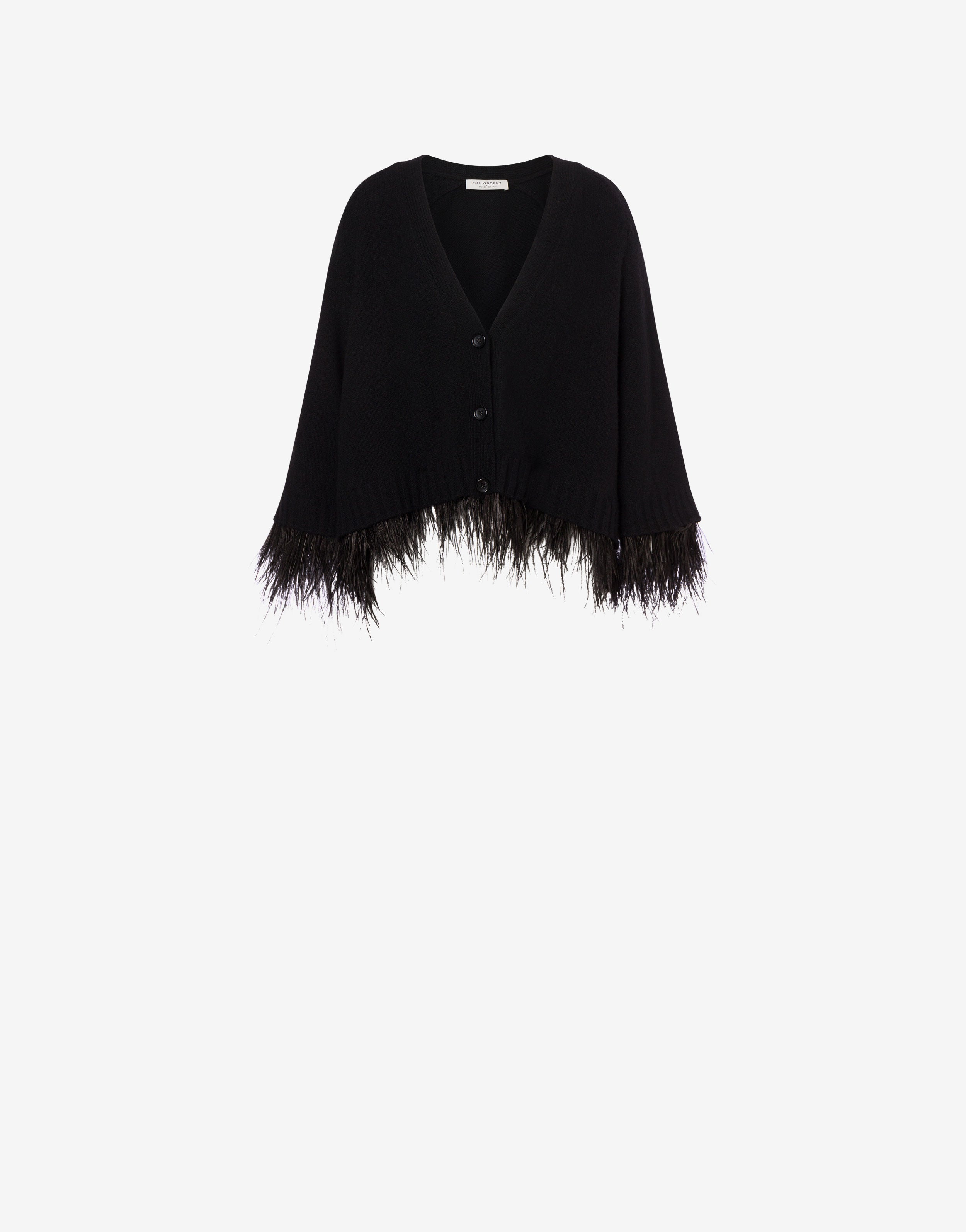 Cardigan in cashmere riciclato con piume、mySite、aoinhome