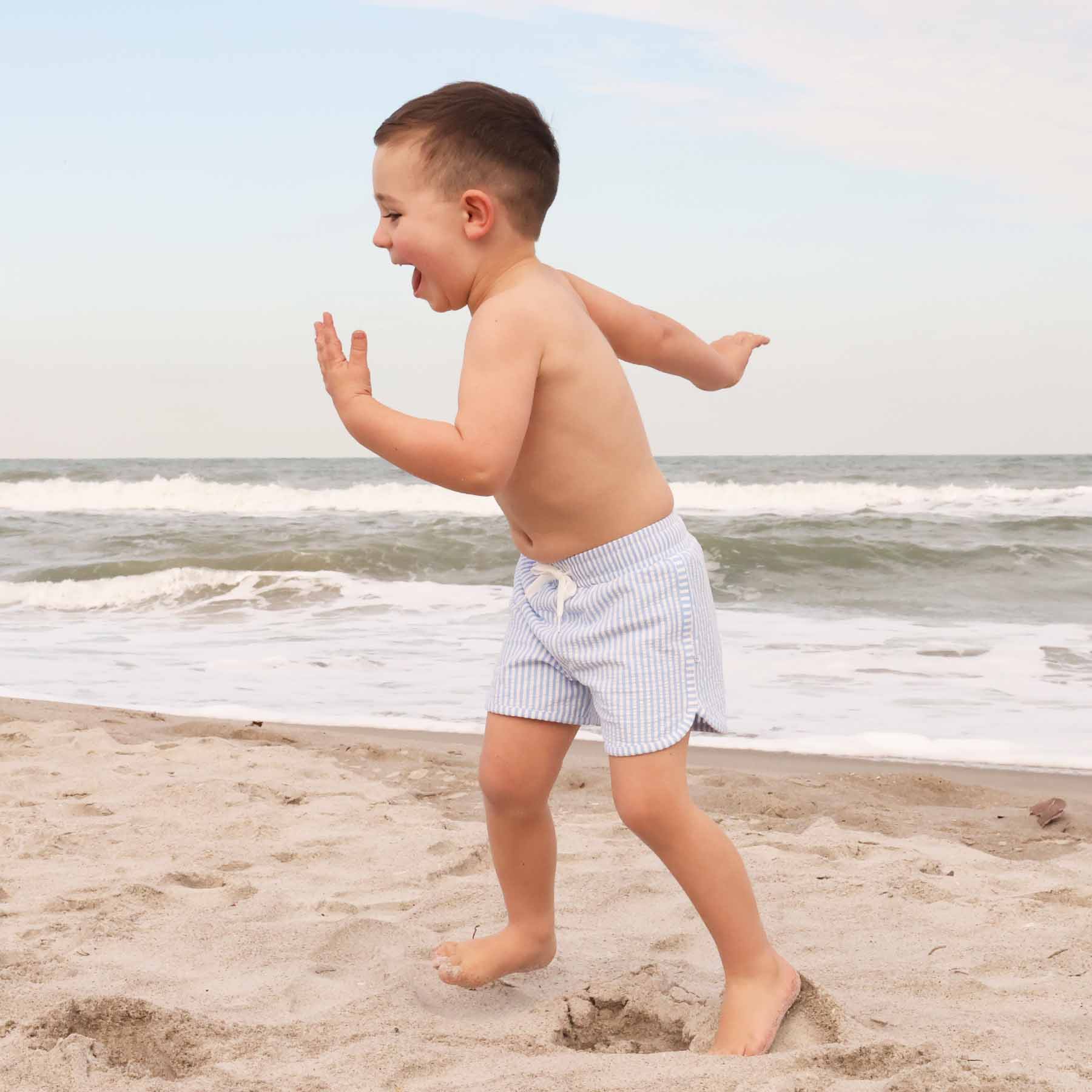  Boy's Swim Trunks | Seersucker Blue、mySite、layawaytickets