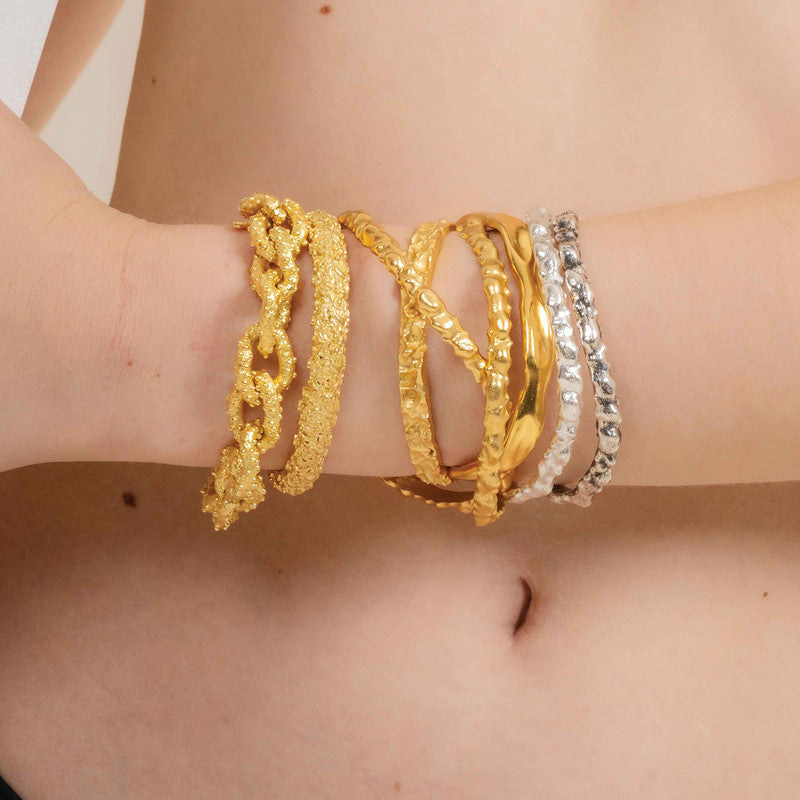 Textured Rowdy Bangles | 925 Silver Plated、mySite、camillekostekn