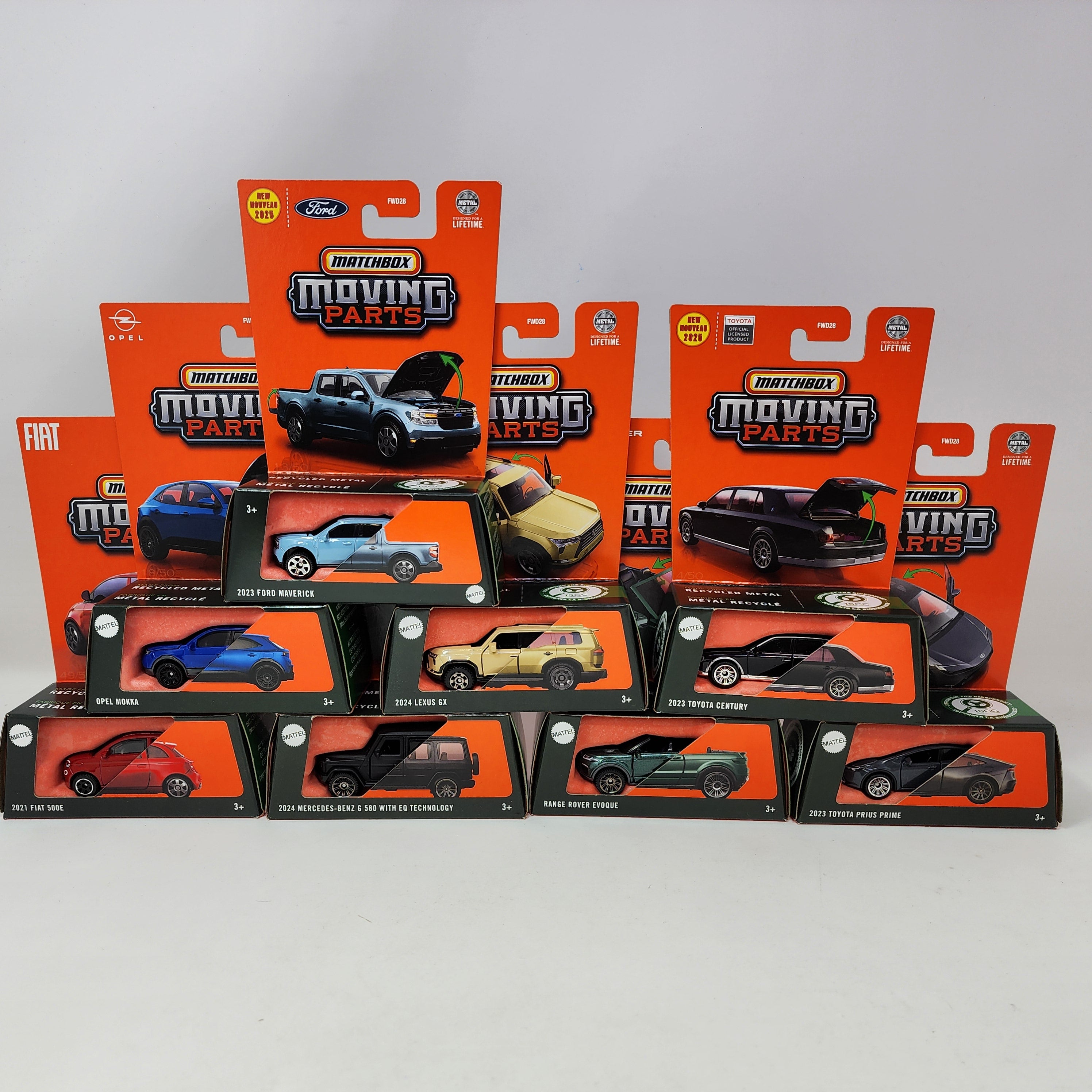 Moving Parts * Complete 8 Car Set Case B * 2025 Matchbox Moving Parts Case B、mySite、hgirdovlk