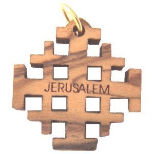 Olive wood Jerusalem Cross Laser Pendant (2.1cm or 0.8 square)、mySite、topwebapps