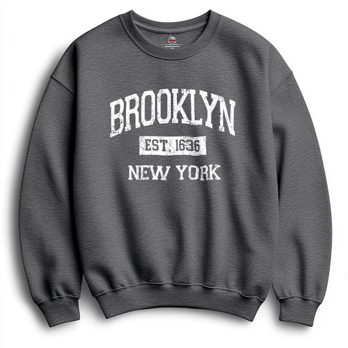 Brooklyn EST. 1636 New York Sweatshirt (5 Colors) S-3XL、mySite、vikingsvslions