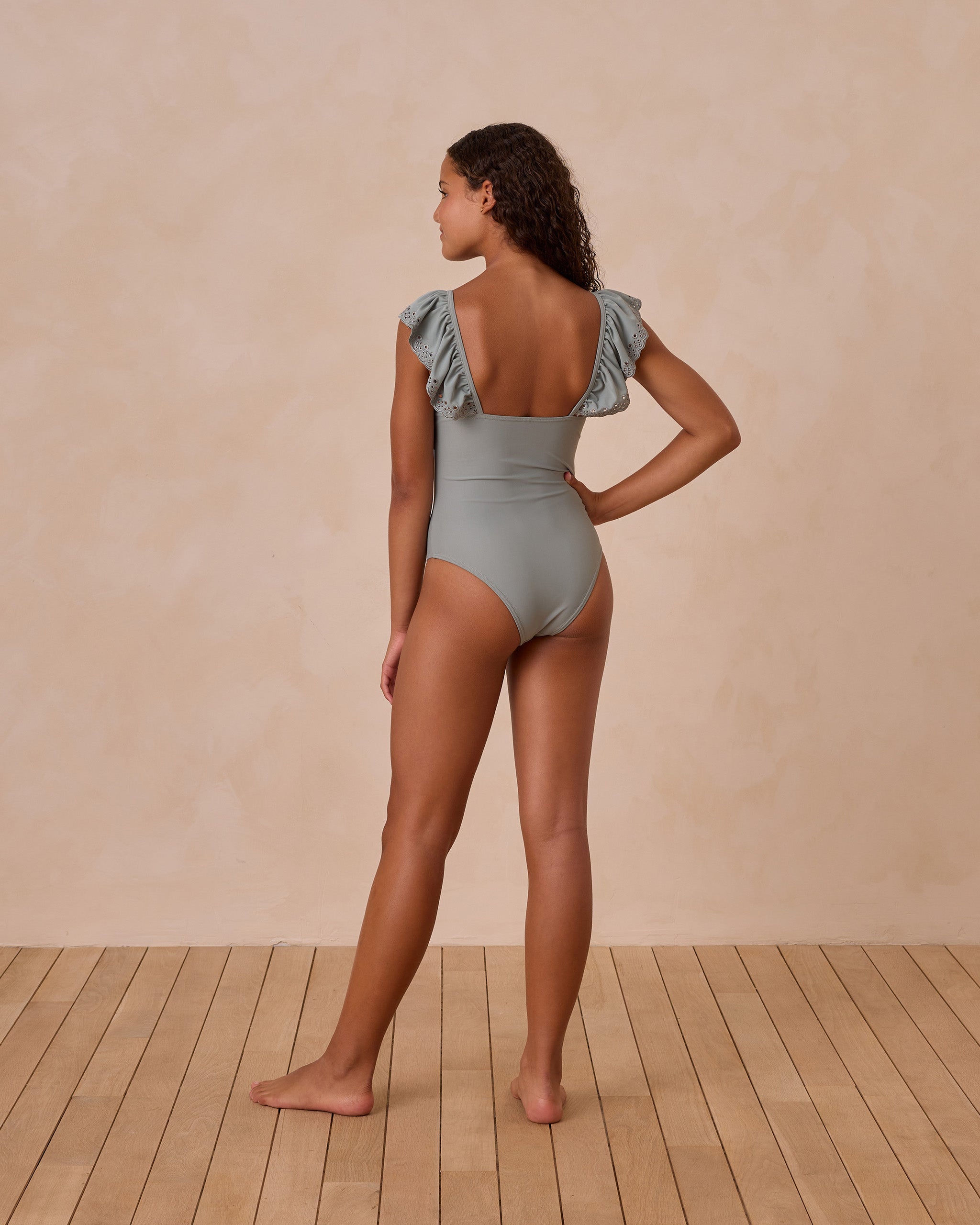  Ruffle Square Neck One-piece || Eucalyptus、mySite、layawaytickets
