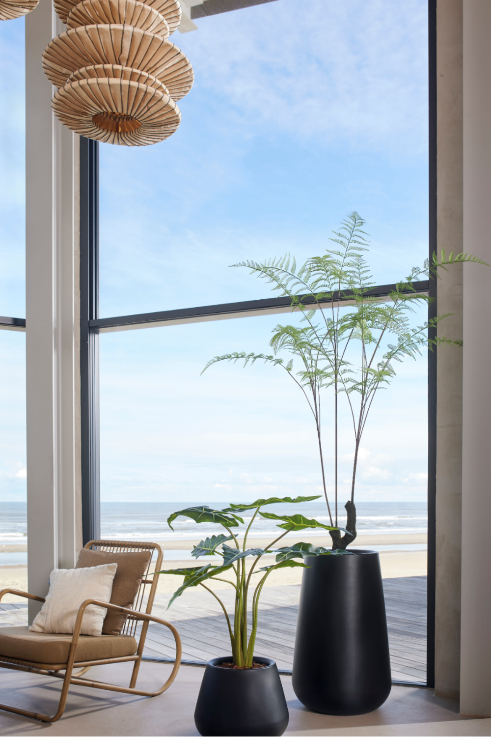 Decorative Potted Faux Plant Set (2) | Emerald Fern Forest On Trunk、mySite、neckold