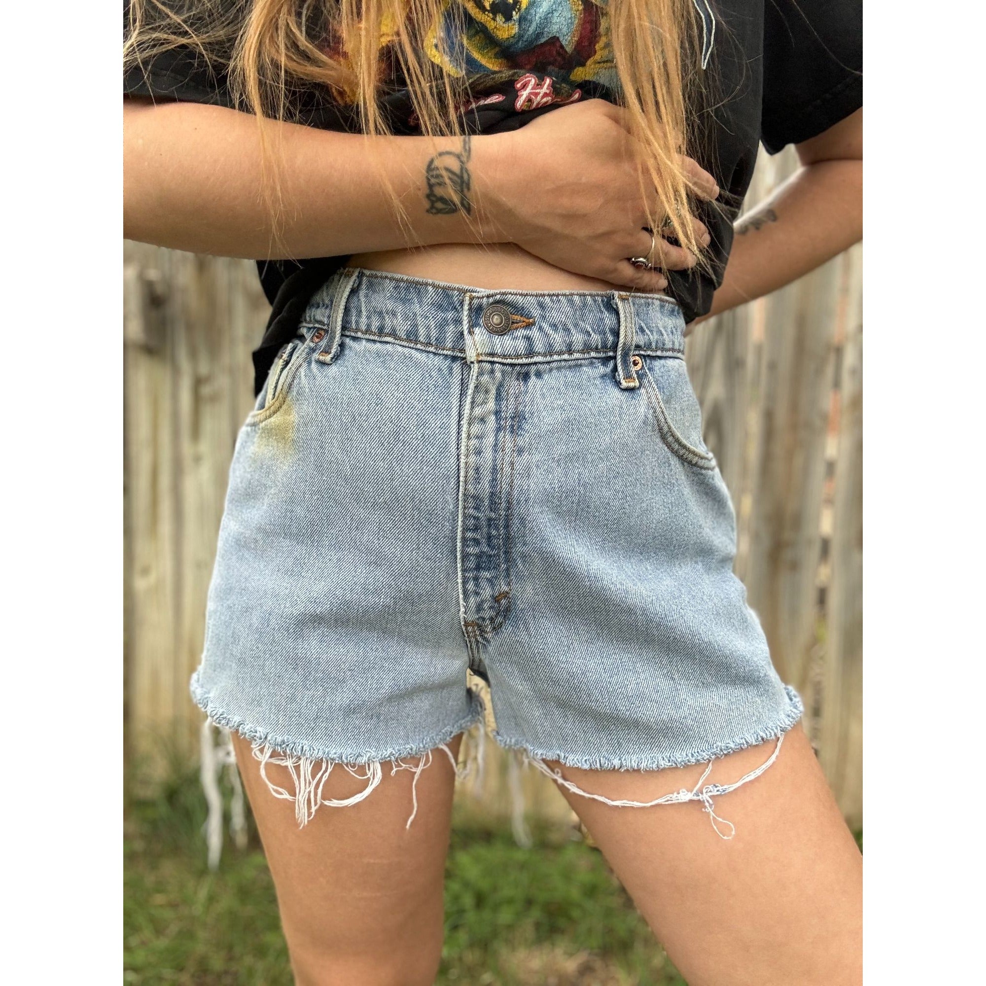 96' Levi's 550 Relaxed Fit Cut Off Raw Hem Denim Jean Shorts 13、mySite、garagedoors4me