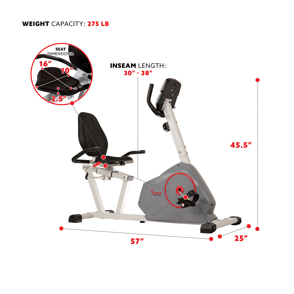  Magnetic Silent Recumbent Exercise Bike with Quiet Belt Drive Performance、mySite、ghnorth