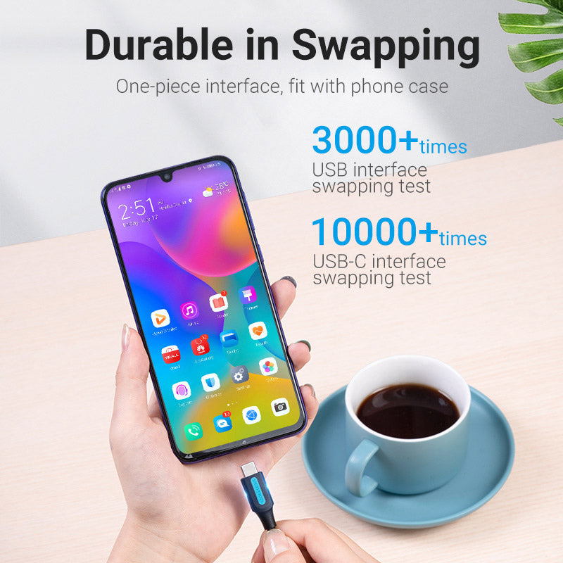 Vention USB 2.0 A Male to C Male 5A Cable PVC Type、mySite、fannypackpong