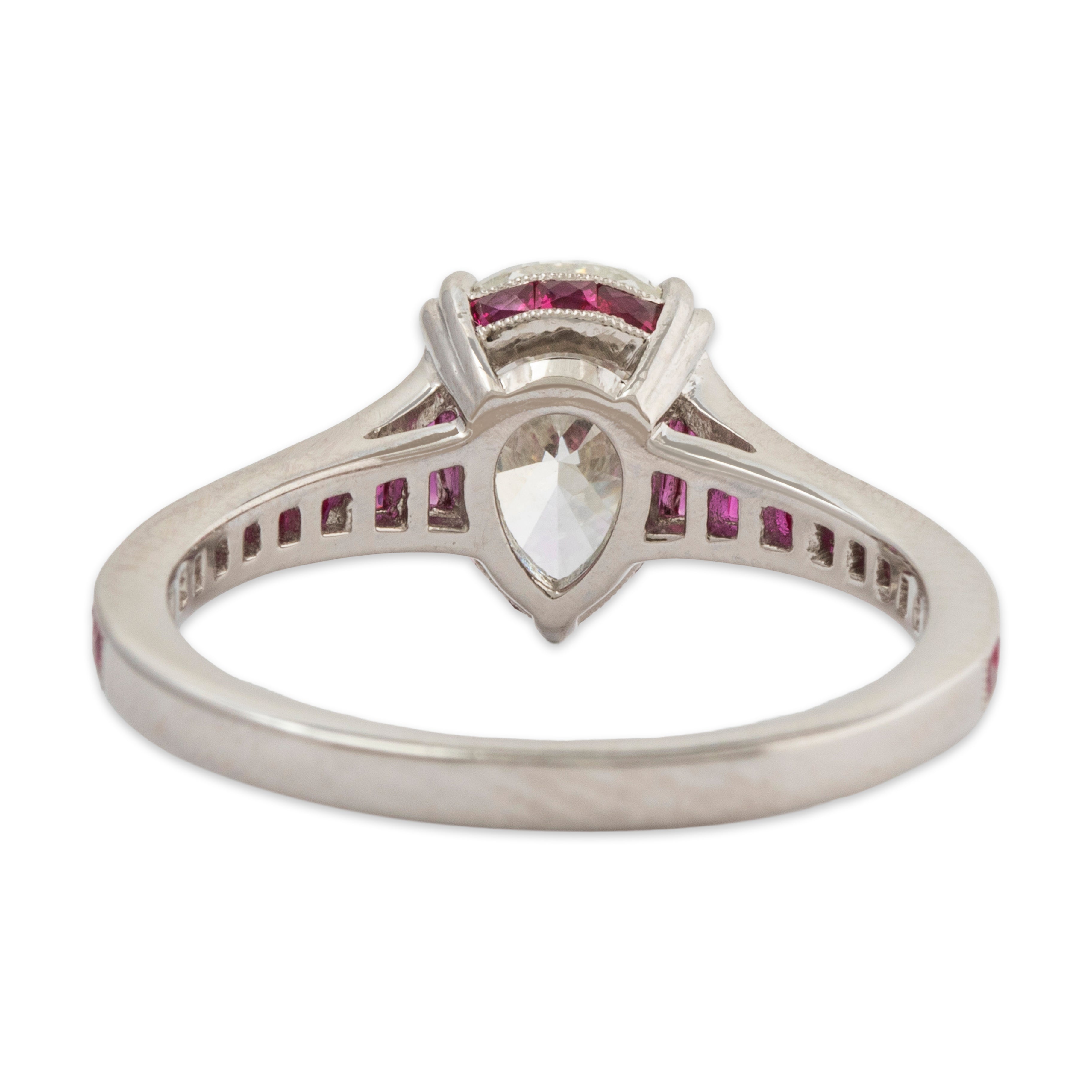 Abbott & Oaks Platinum 1.57ct Diamond Ruby Art Deco Style Engagement Ring 6.25、mySite、hinf8tx79