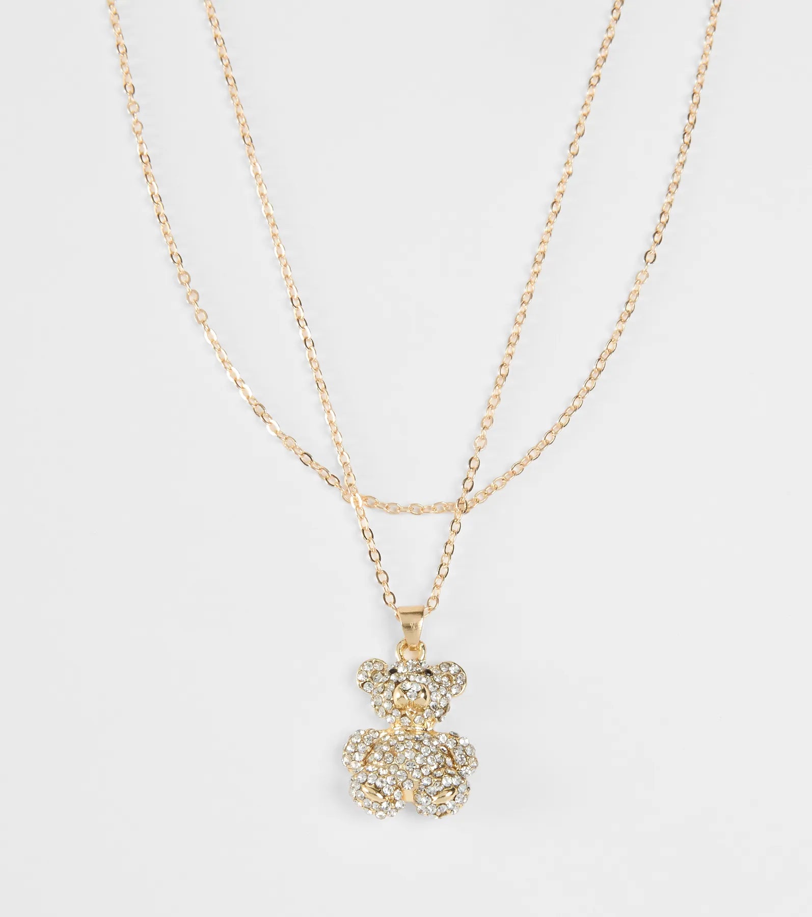  Rhinestone Teddy Bear Charm Necklace、mySite、justintrudeaud