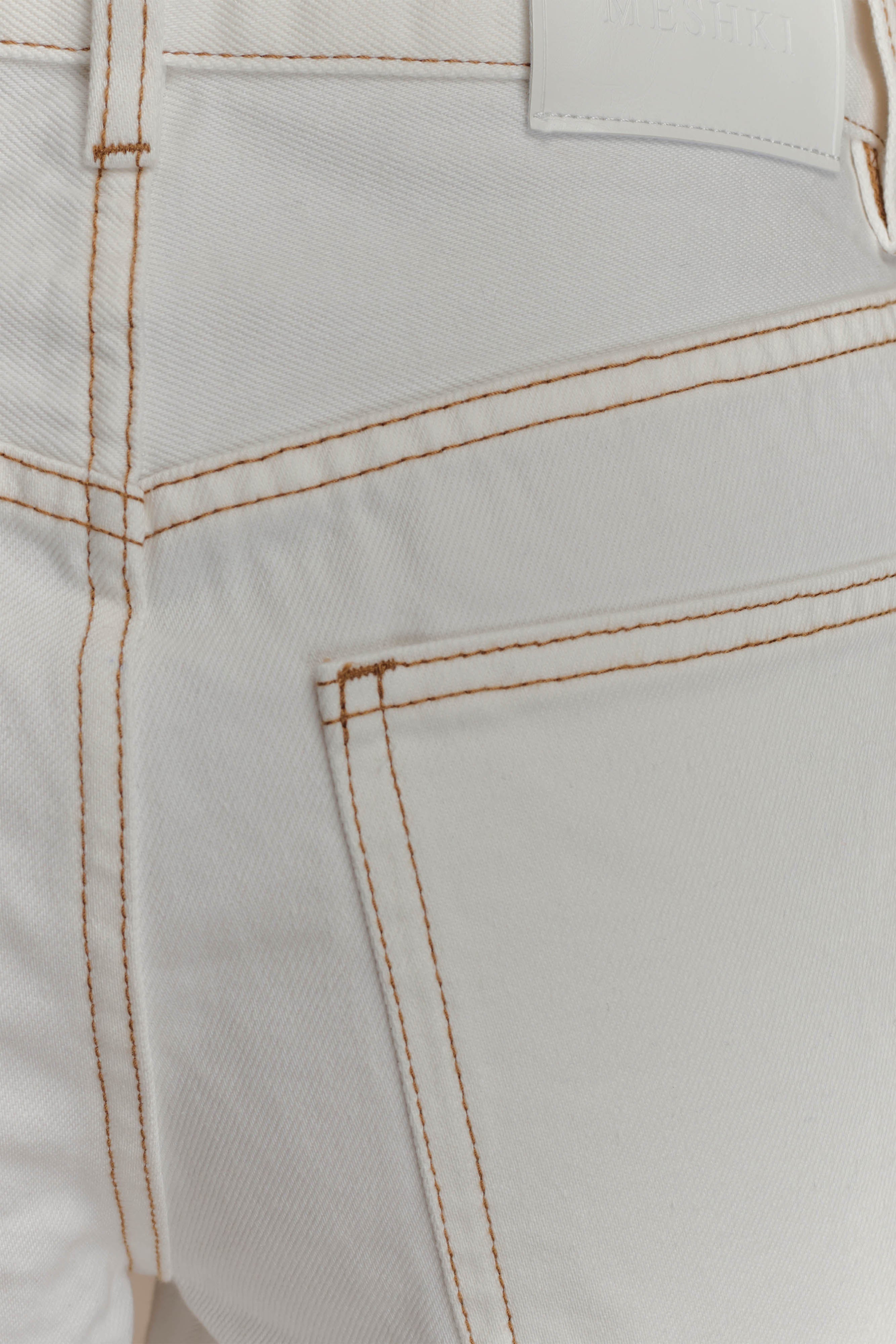 Mannon Mid Rise Denim Jeans - White、mySite、solidvoid