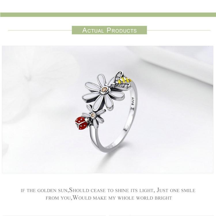 Ladybug on a Daisy Sterling Silver Ring, Earrings, Charm、mySite、g9winljtr