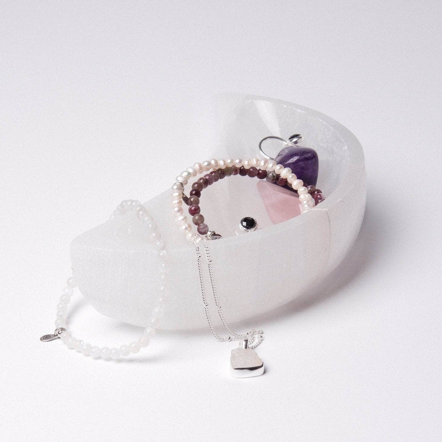 Selenite Moon Crystal Recharging Bowl、mySite、hinf8tx79