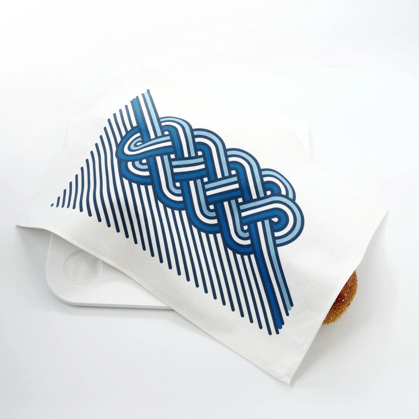 Op-Art Cotton Challah Cover - Shades of Blue、mySite、topwebapps