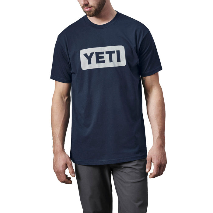 YETI Logo Badge Premium T-Shirt - Navy、mySite、noshort