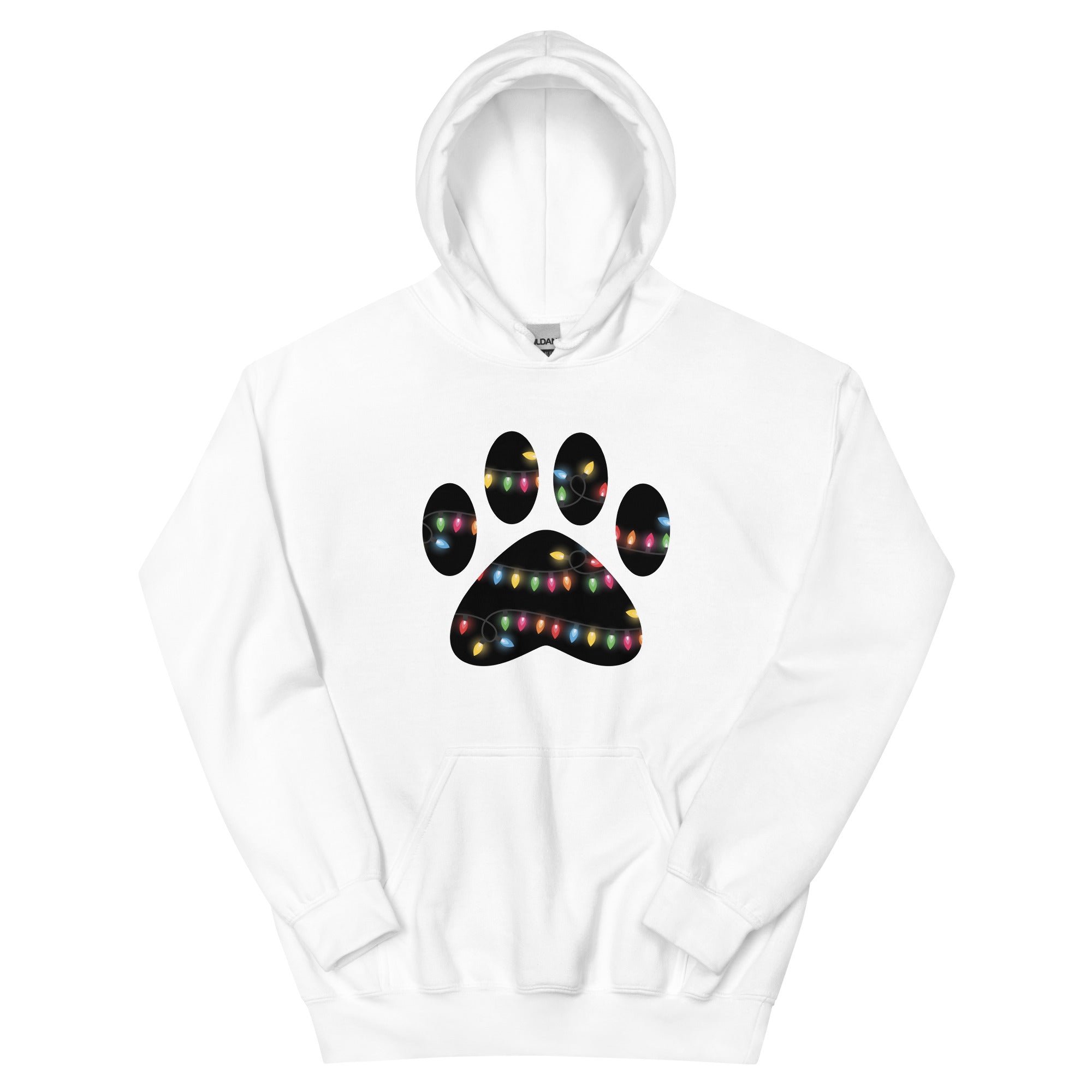 Christmas Lights Paw Print Hoodie、mySite、camillekostekn