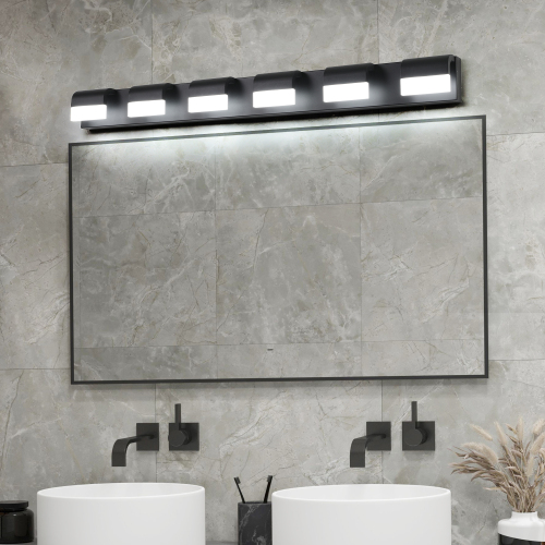 Modern Bathroom Vanity Lighting 6-Light LED Vanity Lights Over Mirror Bath Wall Lighting、、eastwooduniform