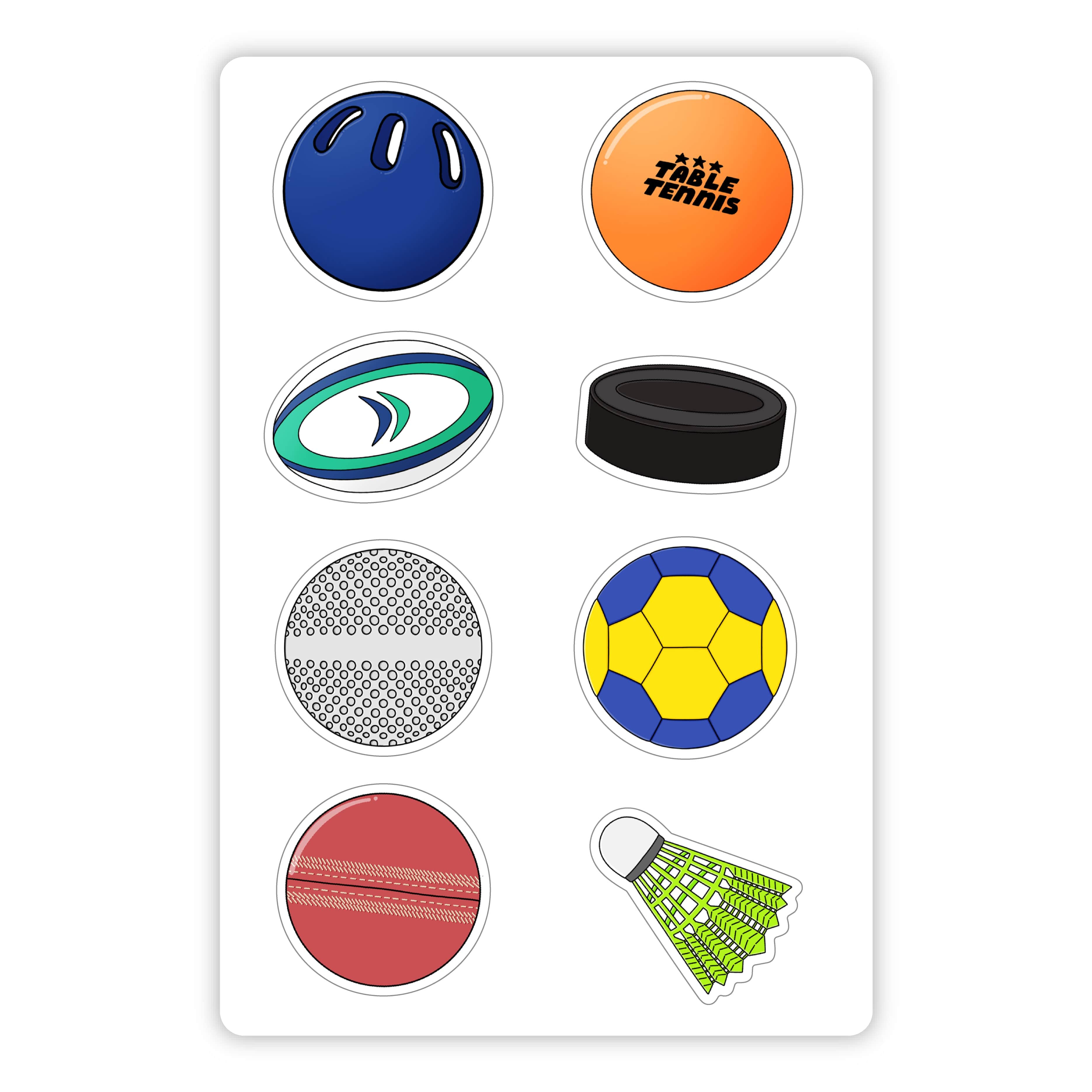  Sports Balls Golf & More Mini Sticker Sheet、mySite、ghnorth