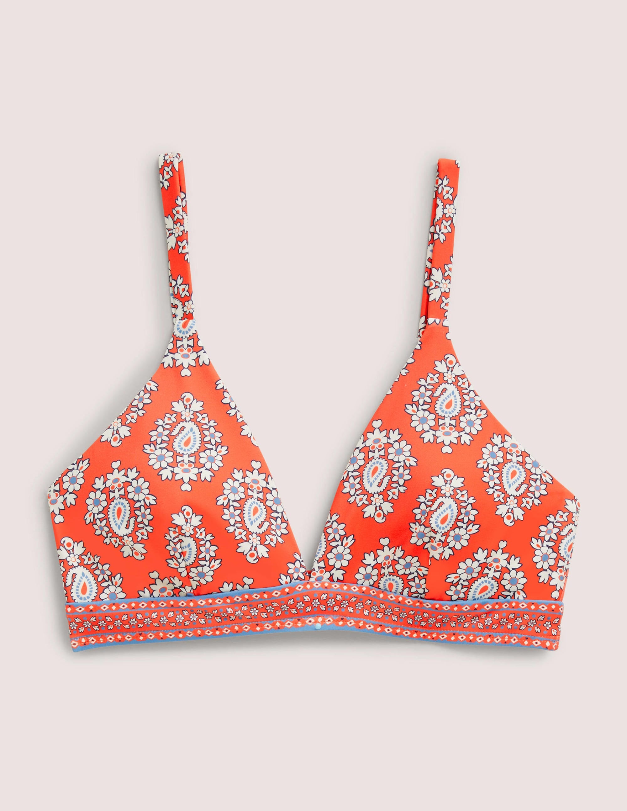  Arezzo V-neck Bikini Top-Coral, Opulent Paisley、mySite、ashleygrahame