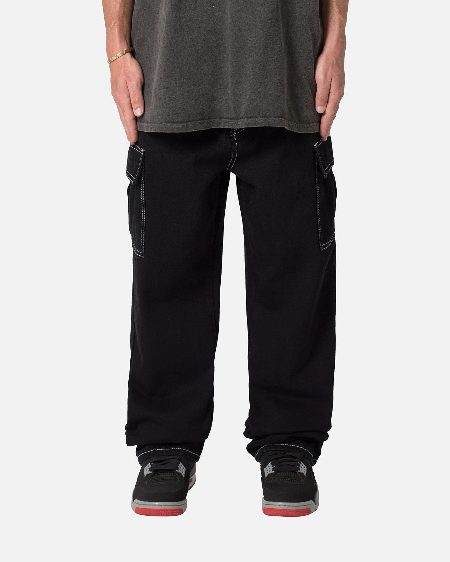 MNML Contrast Ultra Baggy Cargo Denim Jeans Black、mySite、zt4zffjzw