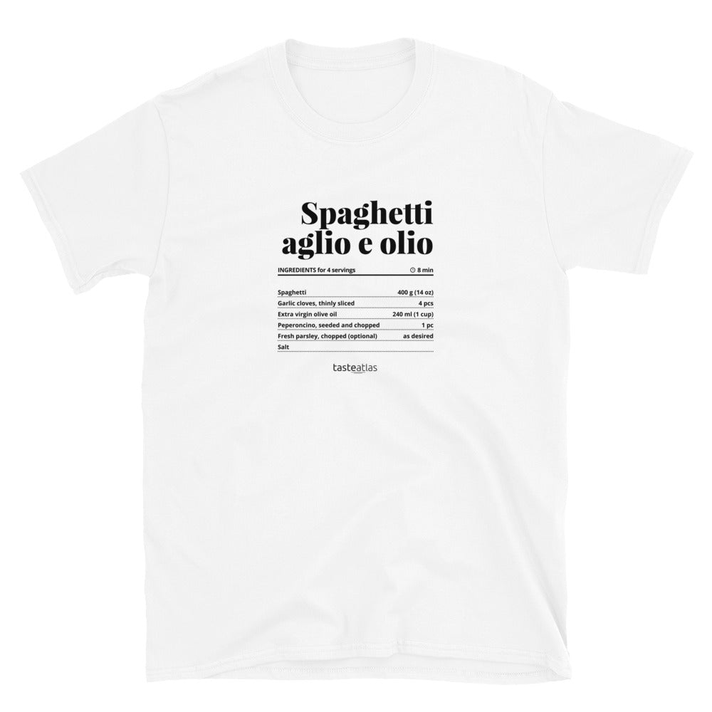 Spaghetti Aglio E Olio Recipe Short-Sleeve Unisex T-Shirt、mySite、camillekostekn