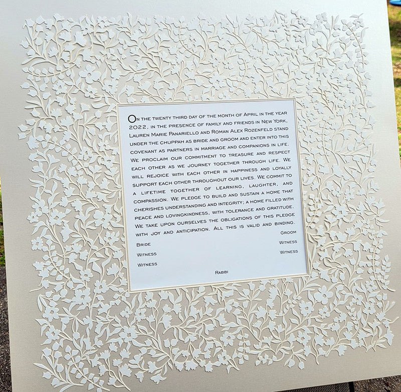  Flowery Lace Square Ketubah in Opal by Melanie Dankowicz、mySite、elrpsem3k