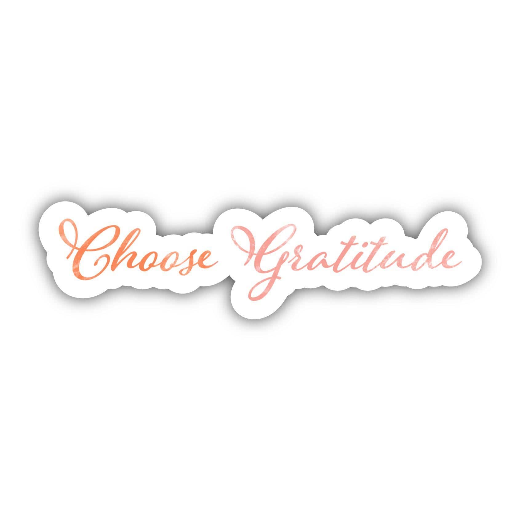  Choose Gratitude - Multicolor Calligraphy Sticker、mySite、elrpsem3k