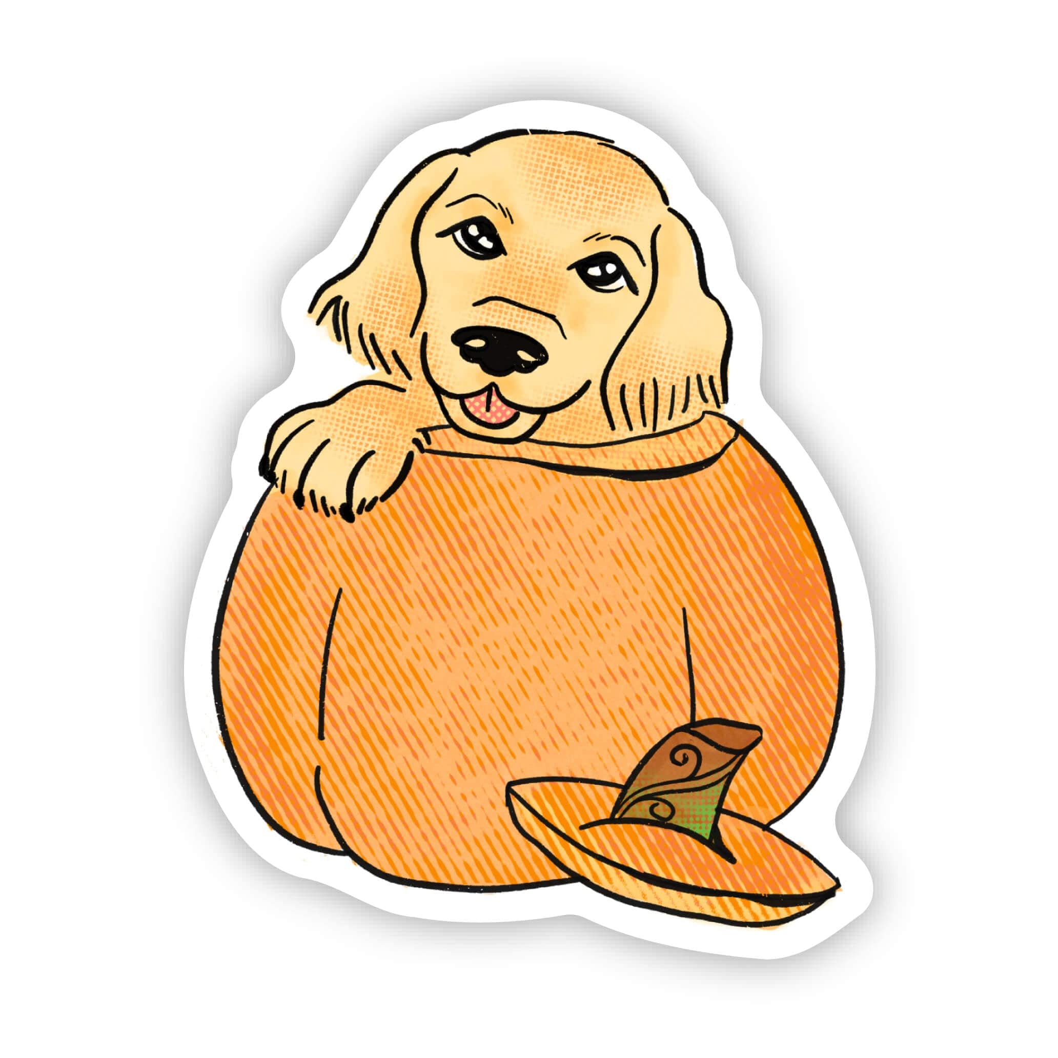  Golden Retriever Puppy Pumpkin Sticker、mySite、elrpsem3k
