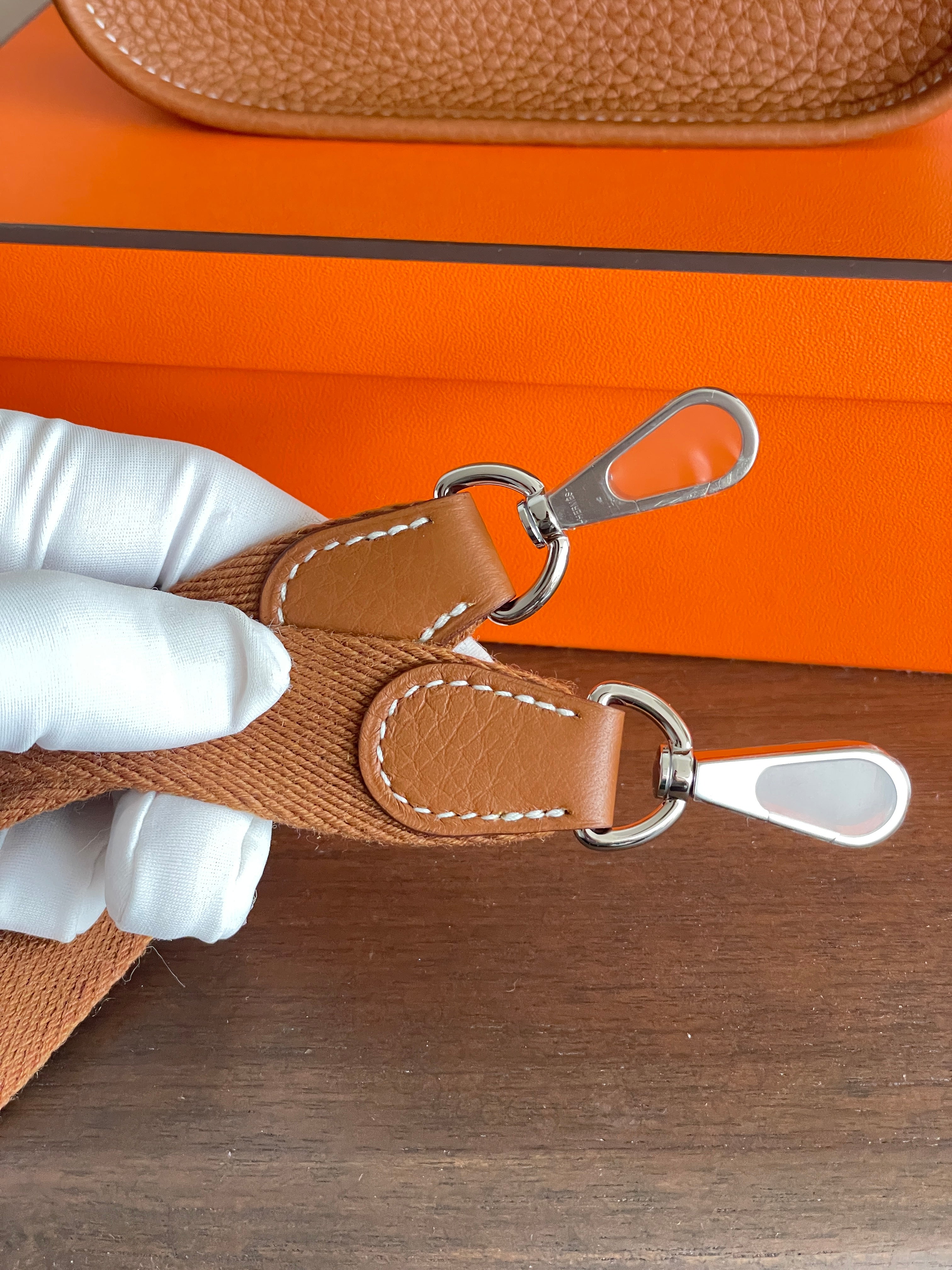 Hermès Mini Evelyne 16 Leather Bag Gold Clemence PHW、mySite、garminoutage.com