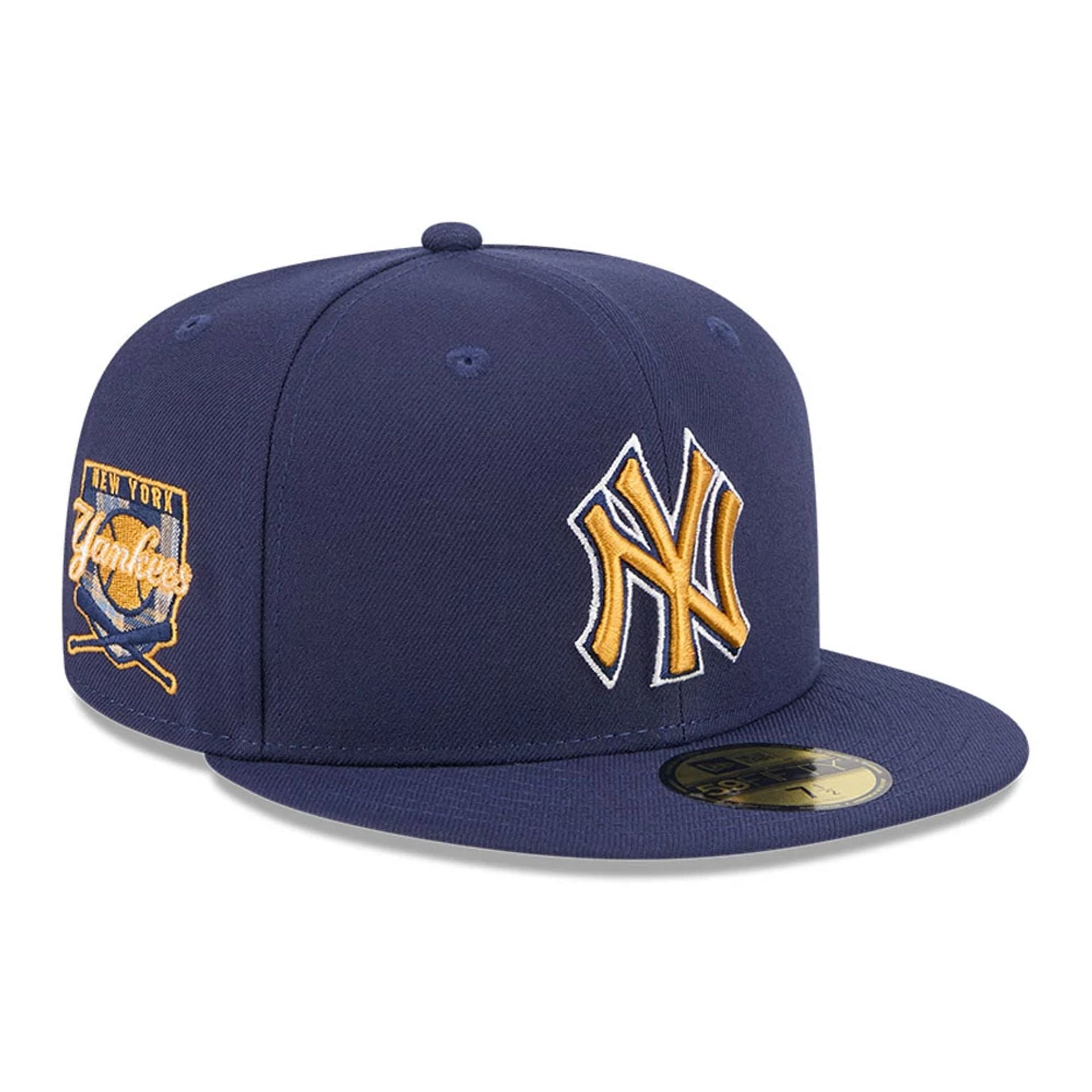 New York Yankees MLB Pattern Undervisor Dark Blue 59FIFTY Fitted Cap、mySite、vikingsvslions