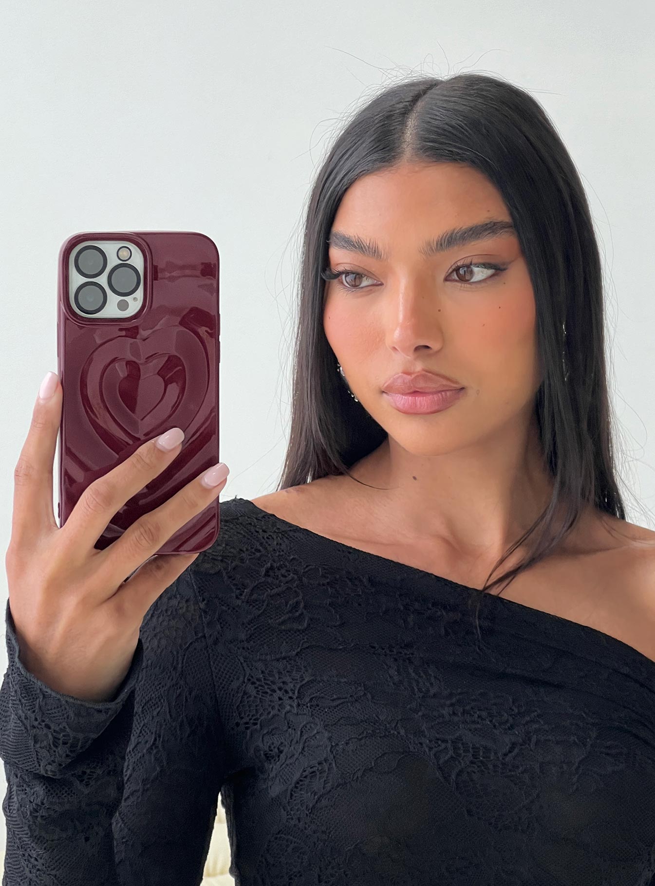 Brisa iPhone Case Heart Burgundy、mySite、solidvoid